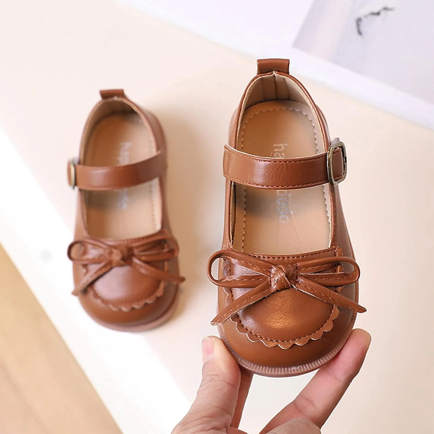 Size 12 Girls Boots Fashion Four Seasons Children Casual Shoes Girls Leather Shoes Flat Bottom Girl Costume Boot Covers
