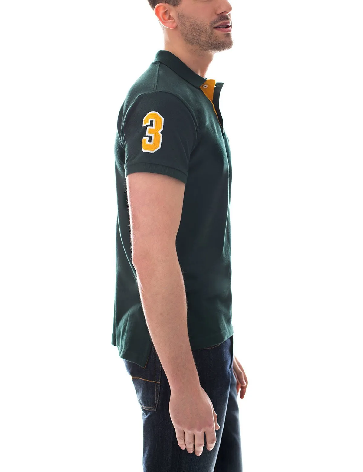 Slim Fit Pique Mesh Polo Shirt