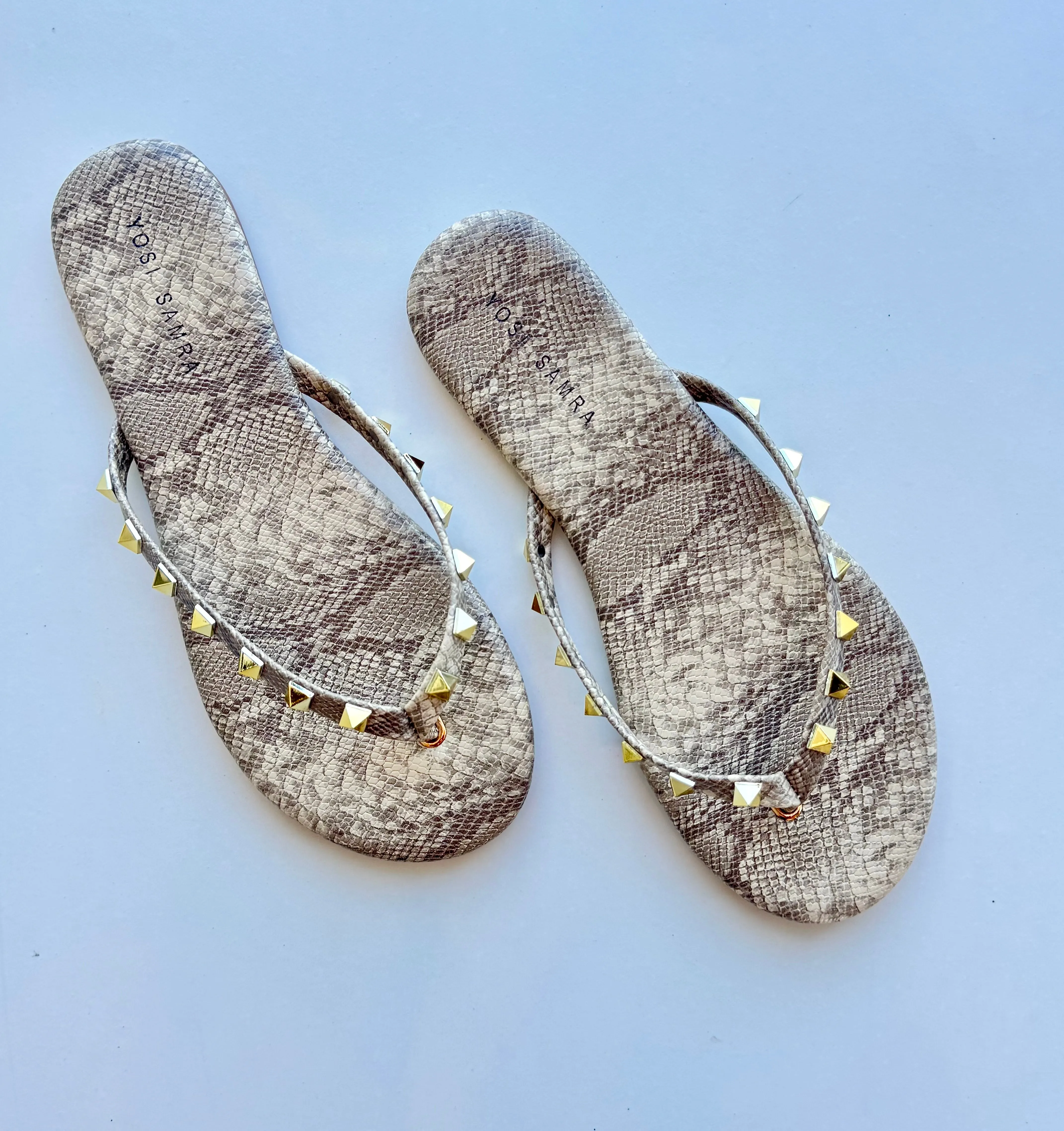 Snake Print Rivington Stud Flip Flop