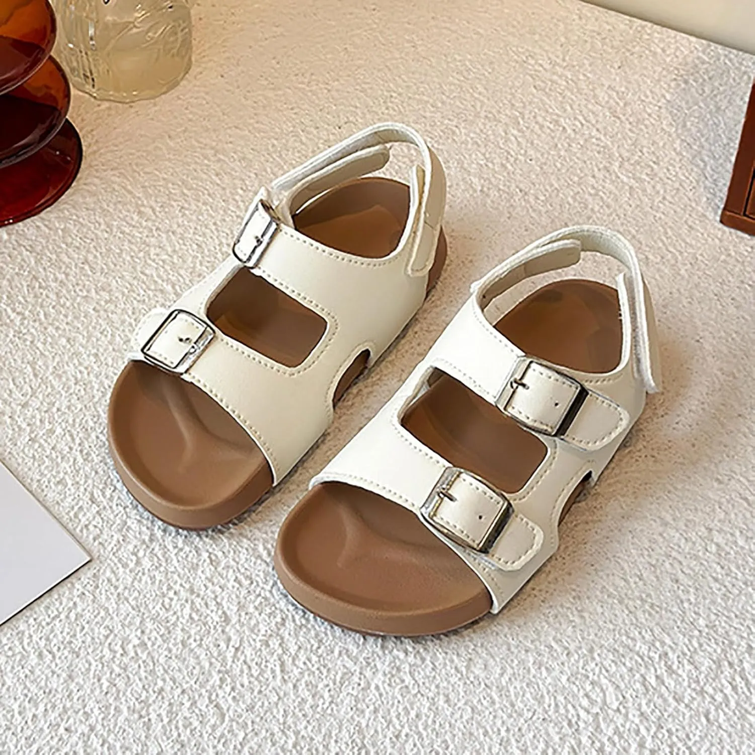 Soft Rubber Princess Flat Shoes Girls Shoes Comfortable Soft Sole Open Toe Sandals Fashionable Casual Beach Sandals Children's Adjustable Back Strap Water Sandal