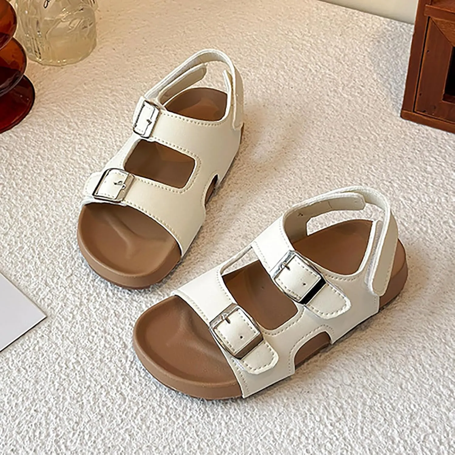 Soft Rubber Princess Flat Shoes Girls Shoes Comfortable Soft Sole Open Toe Sandals Fashionable Casual Beach Sandals Children's Adjustable Back Strap Water Sandal