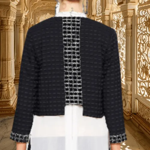 Square Embellished Crepe Jacket
