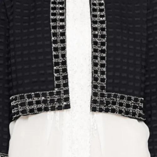 Square Embellished Crepe Jacket