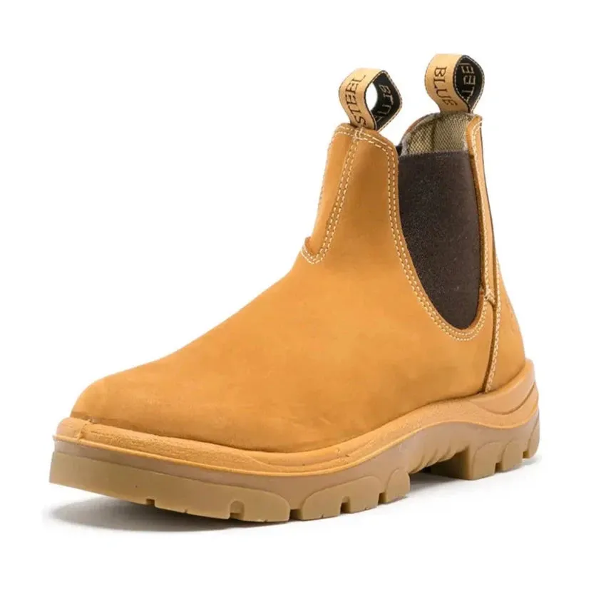 Steel Blue Wheat Hobart Steel Toe Cap Elastic Side Safety Boot (312101) (Pre-Order)