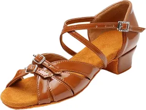Summer Flat Dress Sandals Shoes Girls Sandals Comfortable Soft Sole Small Thick Heel Children Dance Shoes Fashionable Soft Sole Princess Dance Girls Double Slip On Slide