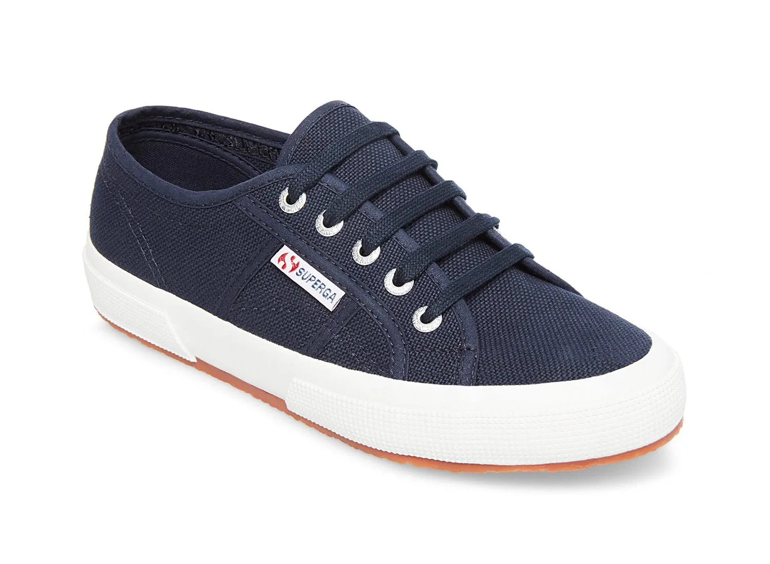 Superga 2750 Cotu Classic Unisex Lace Up Fashion Shoe Sneaker White Navy Canvas (38 (US Men's 6, US Women's 7.5) Medium, NAVY)