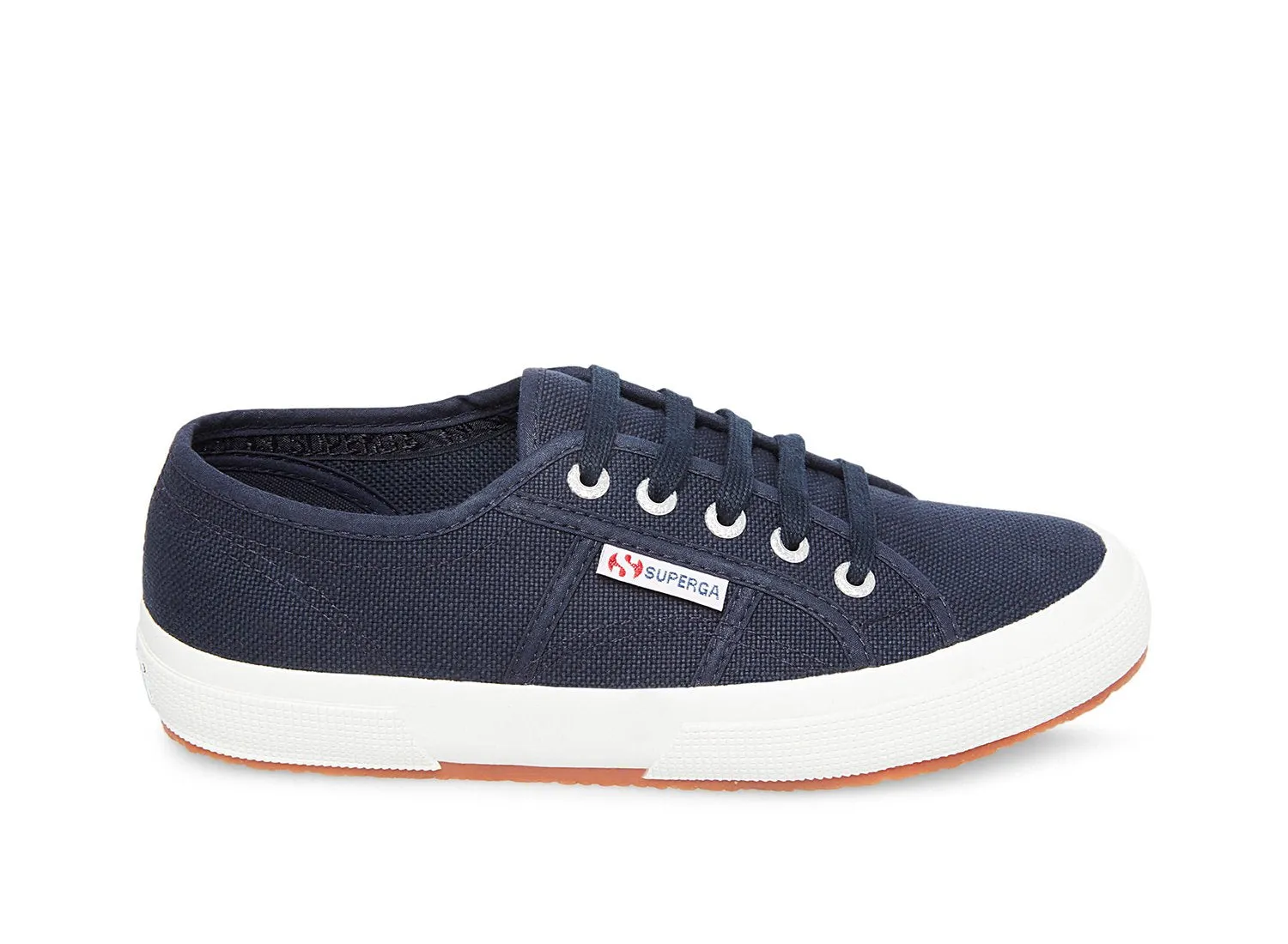 Superga 2750 Cotu Classic Unisex Lace Up Fashion Shoe Sneaker White Navy Canvas (38 (US Men's 6, US Women's 7.5) Medium, NAVY)