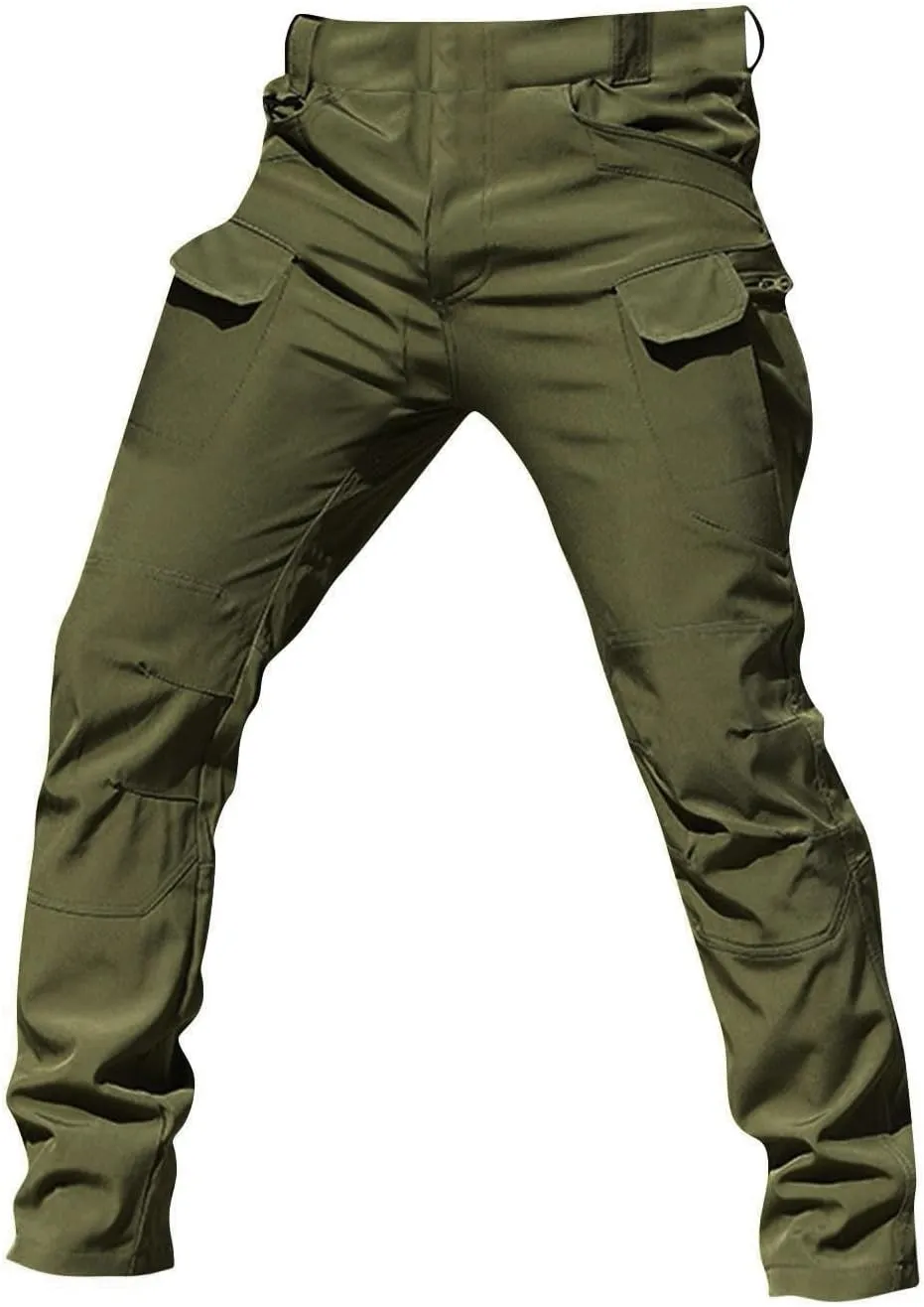 Tactical Pants for Men Stretchy Ripstop Elastic Waist Cargo Pants Water Resistant Quick Dry Hiking Pant with Pockets
