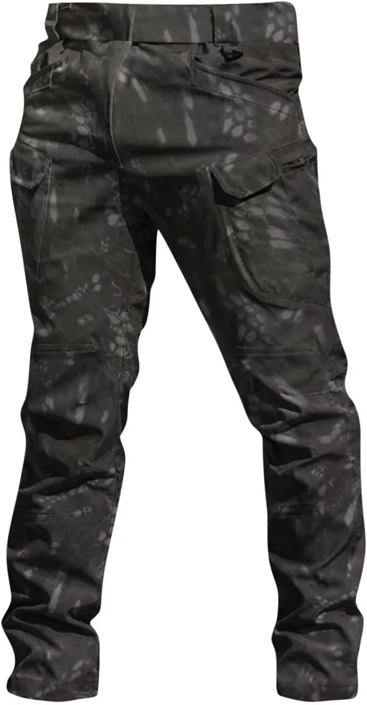 Tactical Pants for Men Stretchy Ripstop Elastic Waist Cargo Pants Water Resistant Quick Dry Hiking Pant with Pockets