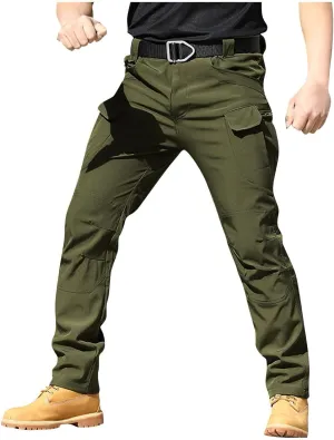 Tactical Pants for Men Stretchy Ripstop Elastic Waist Cargo Pants Water Resistant Quick Dry Hiking Pant with Pockets