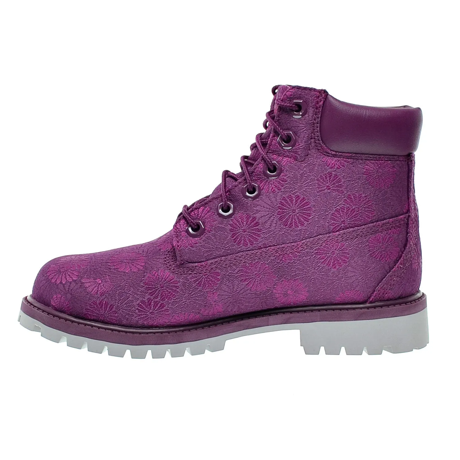 Timberland 6 Inch Classic Big Kids Boots Magenta Floral
