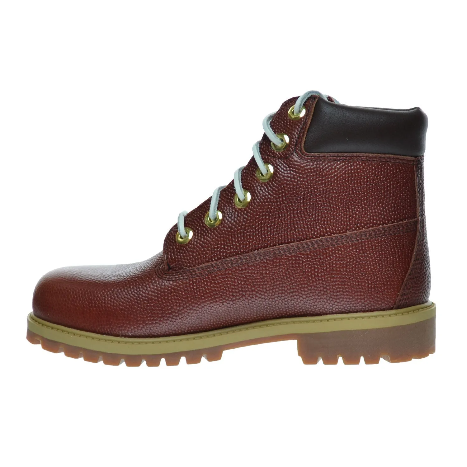 Timberland 6 Inch Prem Waterproof BigKid's Boots Football Leather Brown Textured