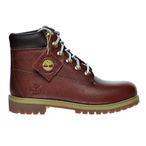 Timberland 6 Inch Prem Waterproof BigKid's Boots Football Leather Brown Textured