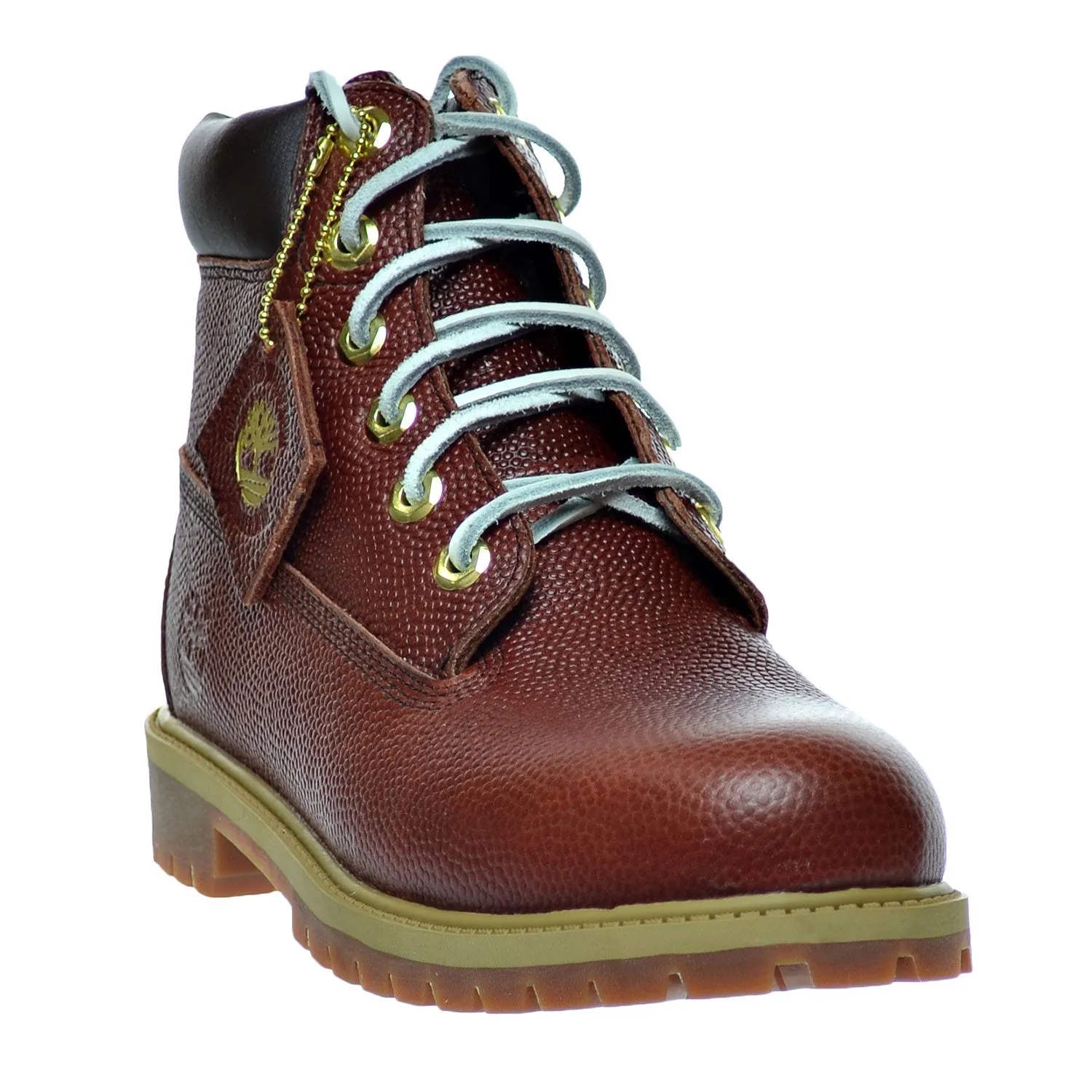 Timberland 6 Inch Prem Waterproof BigKid's Boots Football Leather Brown Textured