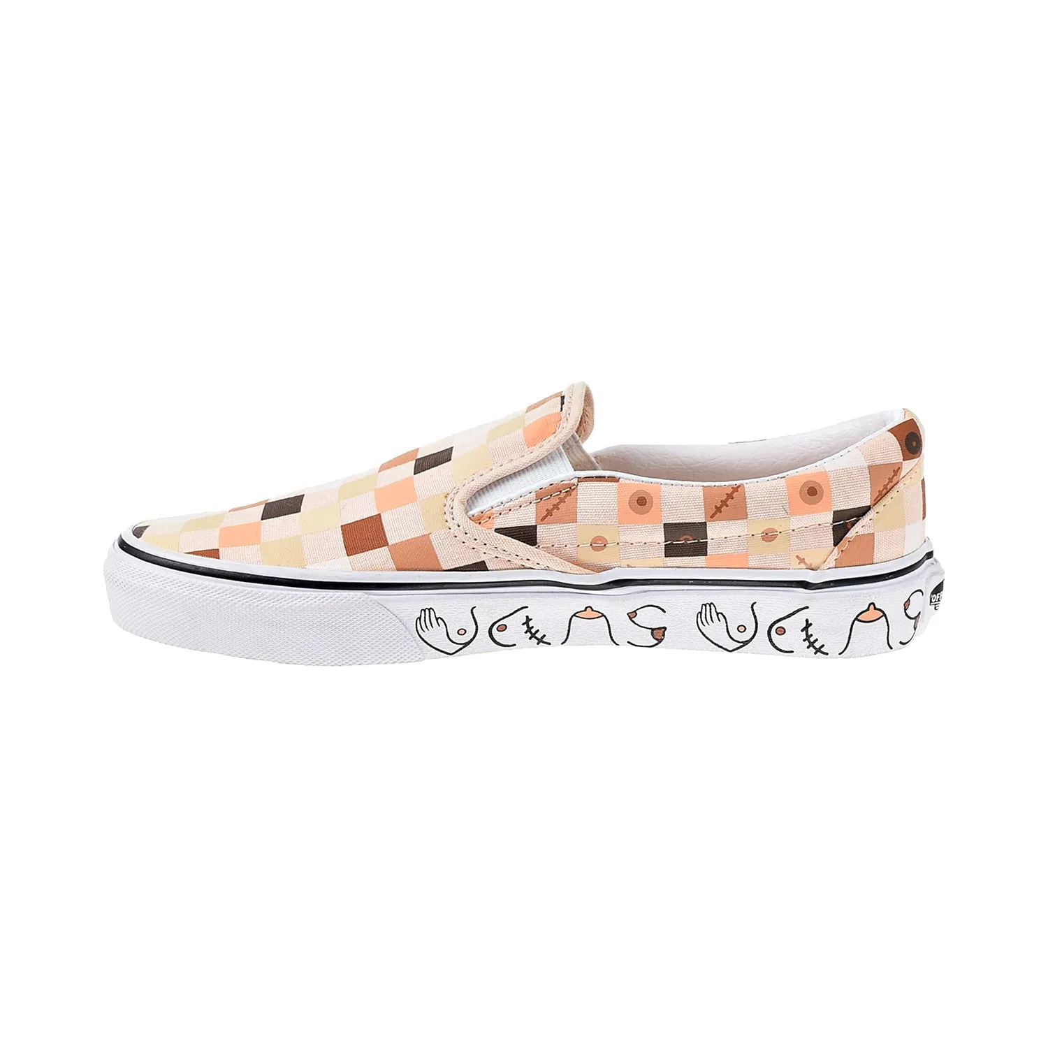Vans Classic Slip-On "Breast Cancer Awareness" Men's Shoes Nude Check-True White