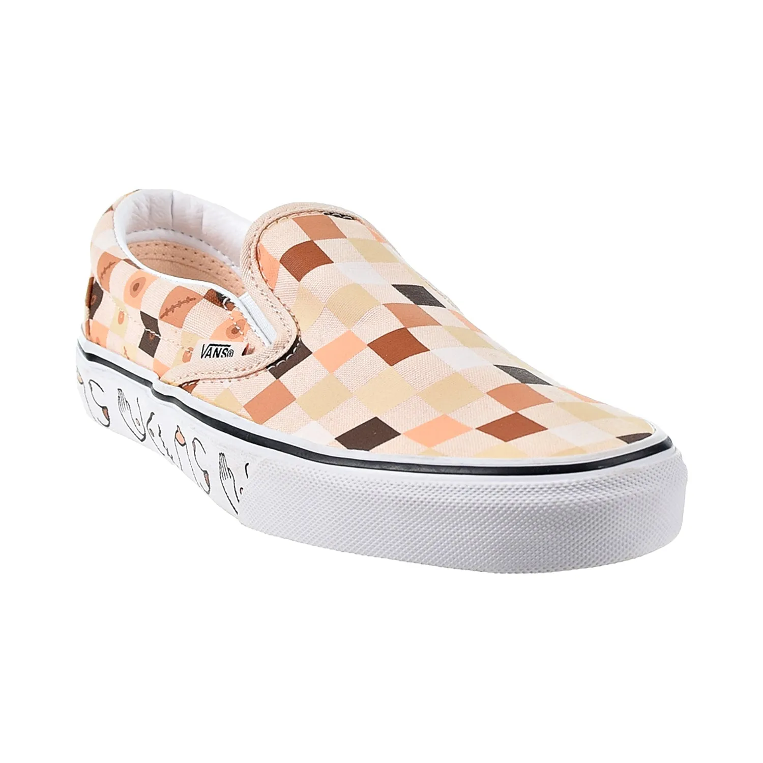 Vans Classic Slip-On "Breast Cancer Awareness" Men's Shoes Nude Check-True White