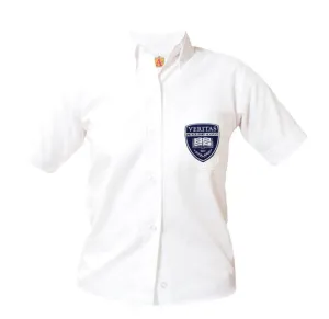 Veritas Prep Female Oxford Short Sleeve Blouse - Patch on the pocket