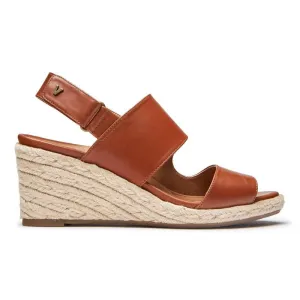 Vionic Women's Brooke Wedge Sandals- Cognac
