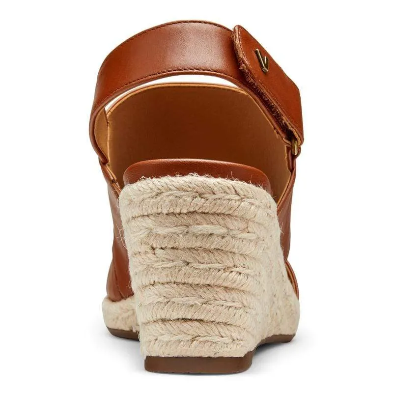 Vionic Women's Brooke Wedge Sandals- Cognac