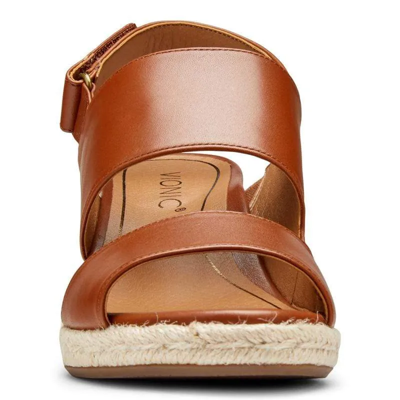 Vionic Women's Brooke Wedge Sandals- Cognac