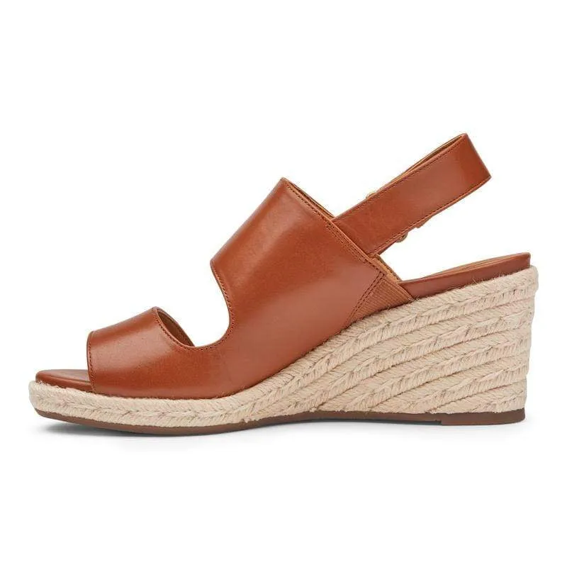 Vionic Women's Brooke Wedge Sandals- Cognac