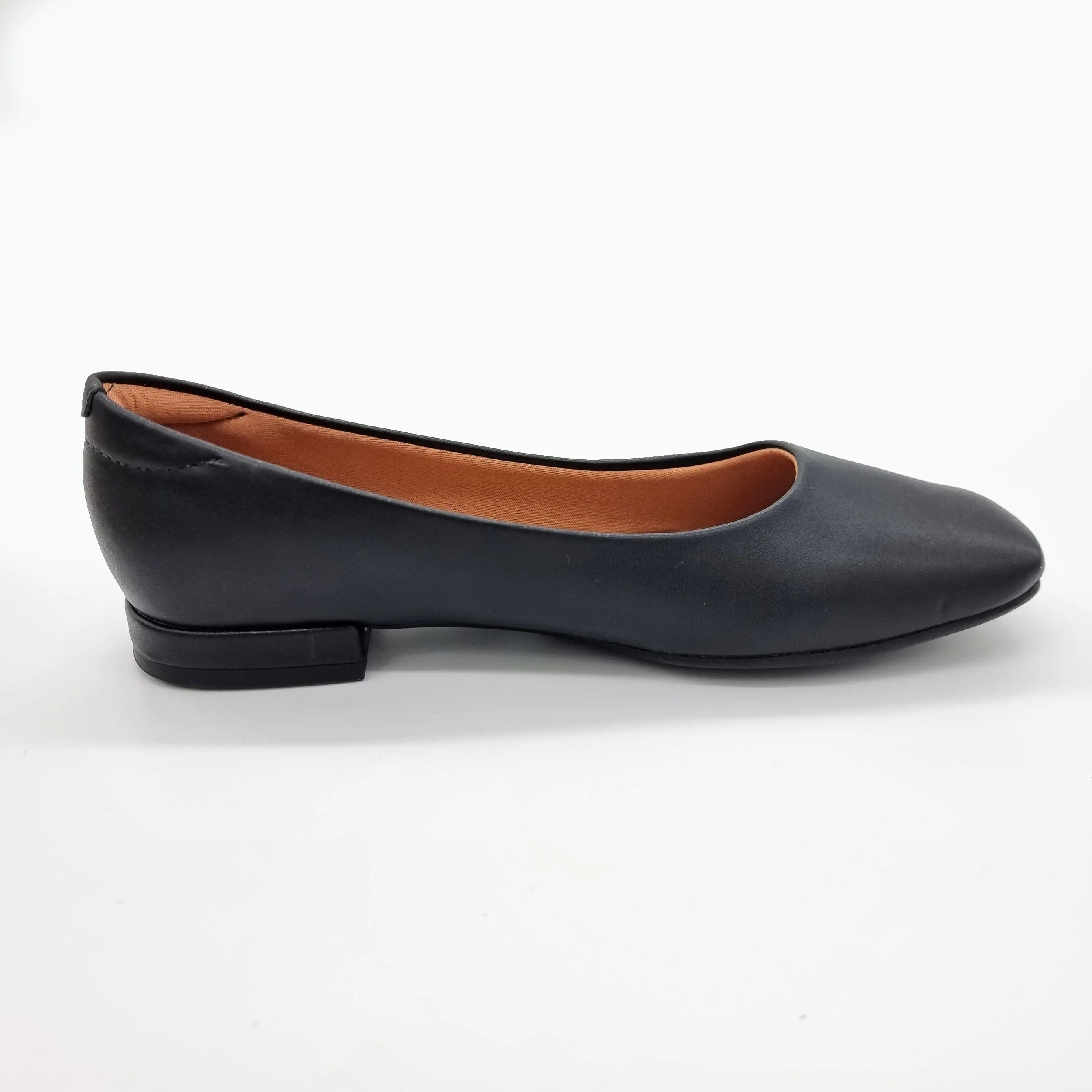 Vizzano 1427-100 Square Toe Flat in Black Napa
