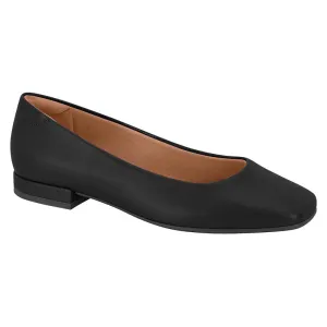 Vizzano 1427-100 Square Toe Flat in Black Napa
