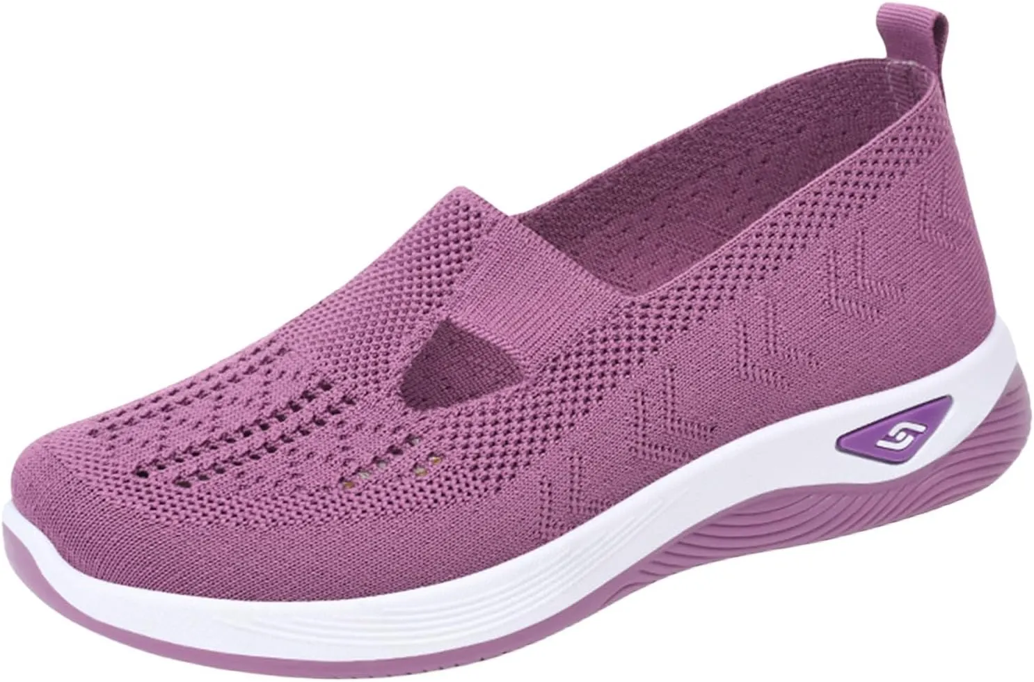 Walking Shoes Women Arch-Support Sneakers Mesh Upper Casual Sneakers Woven Orthopedic Breathable Soft Shoe Comfort Running Sneaker Go Walking Slip on Diabetic Foam Shoes