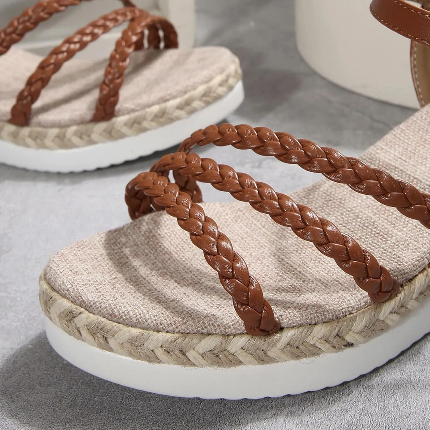 Wedge Sandals for Women 2025,Espadrilles Open Toe Ankle Strap Wedge Platform Slip On Fish Mouth Sandals Beach Walking Comfortable Dressy Wedding Shoes with Arch Support