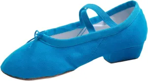 Women Low Heel Dance Shoes Girls Stretch Canvas Split Sole Ballet Shoes with Elastic Strap Training Shoes Sandals