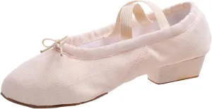 Women Low Heel Dance Shoes Girls Stretch Canvas Split Sole Ballet Shoes with Elastic Strap Training Shoes Sandals