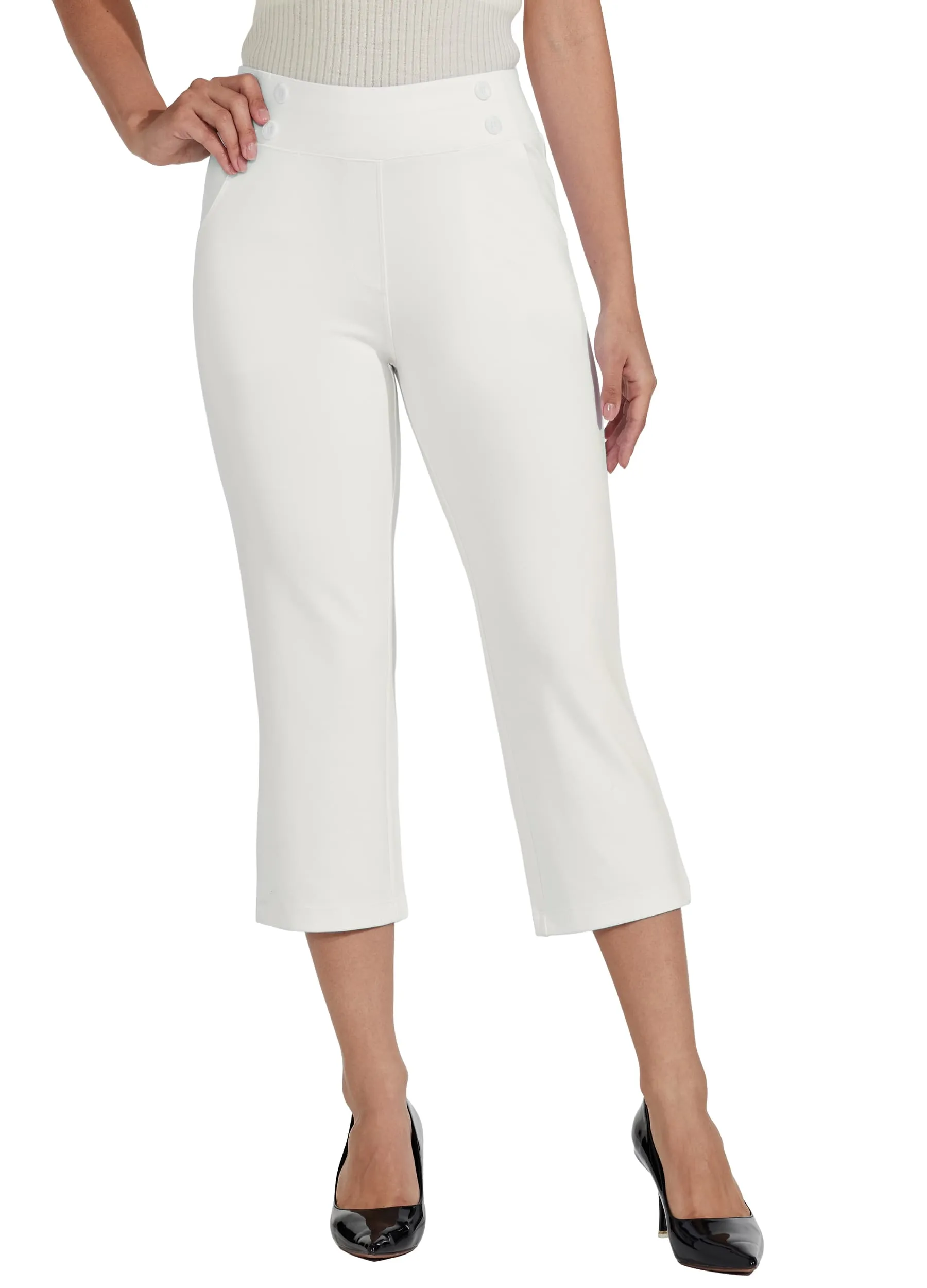 Women's Button Pull On Capris