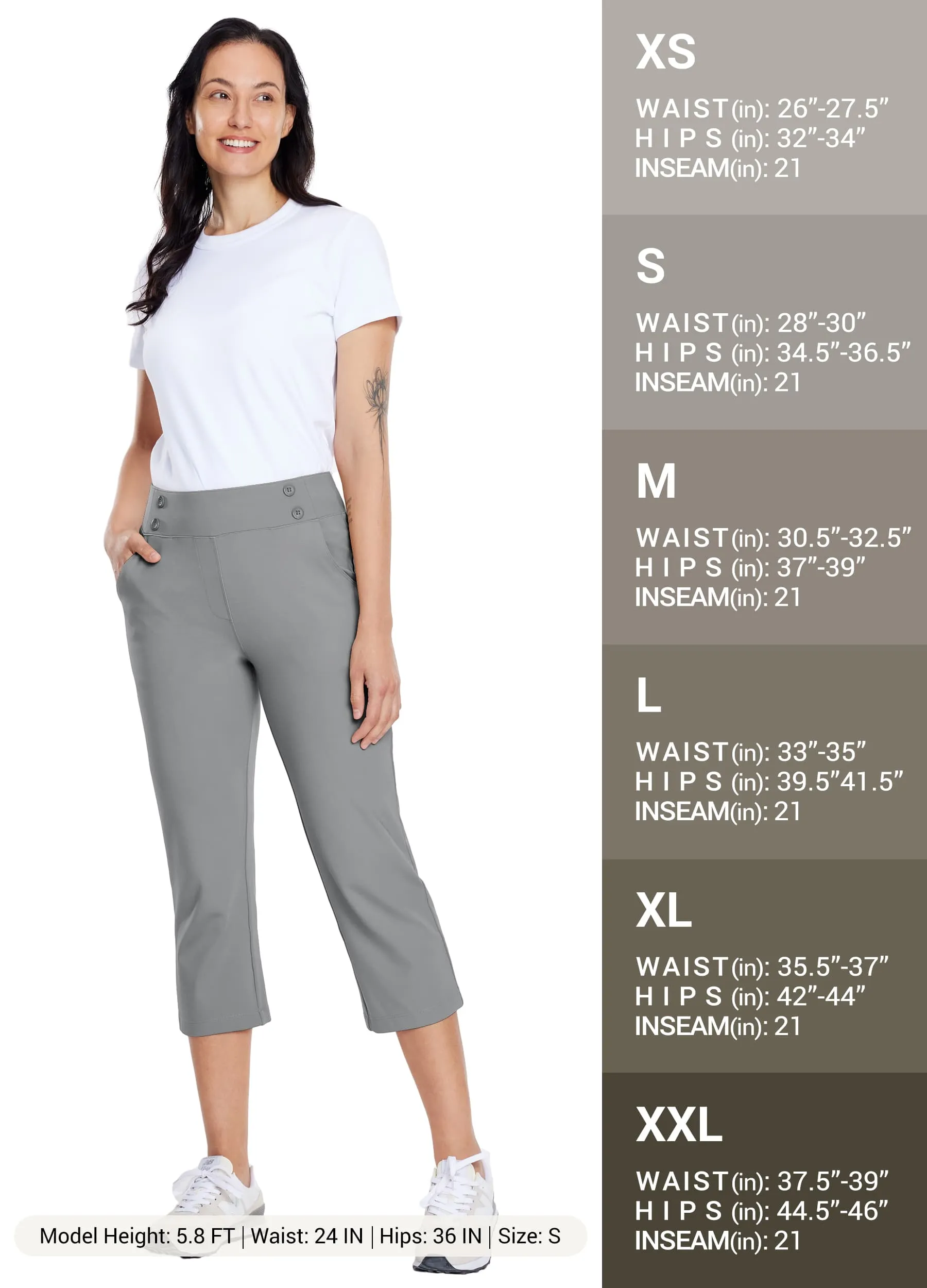 Women's Button Pull On Capris
