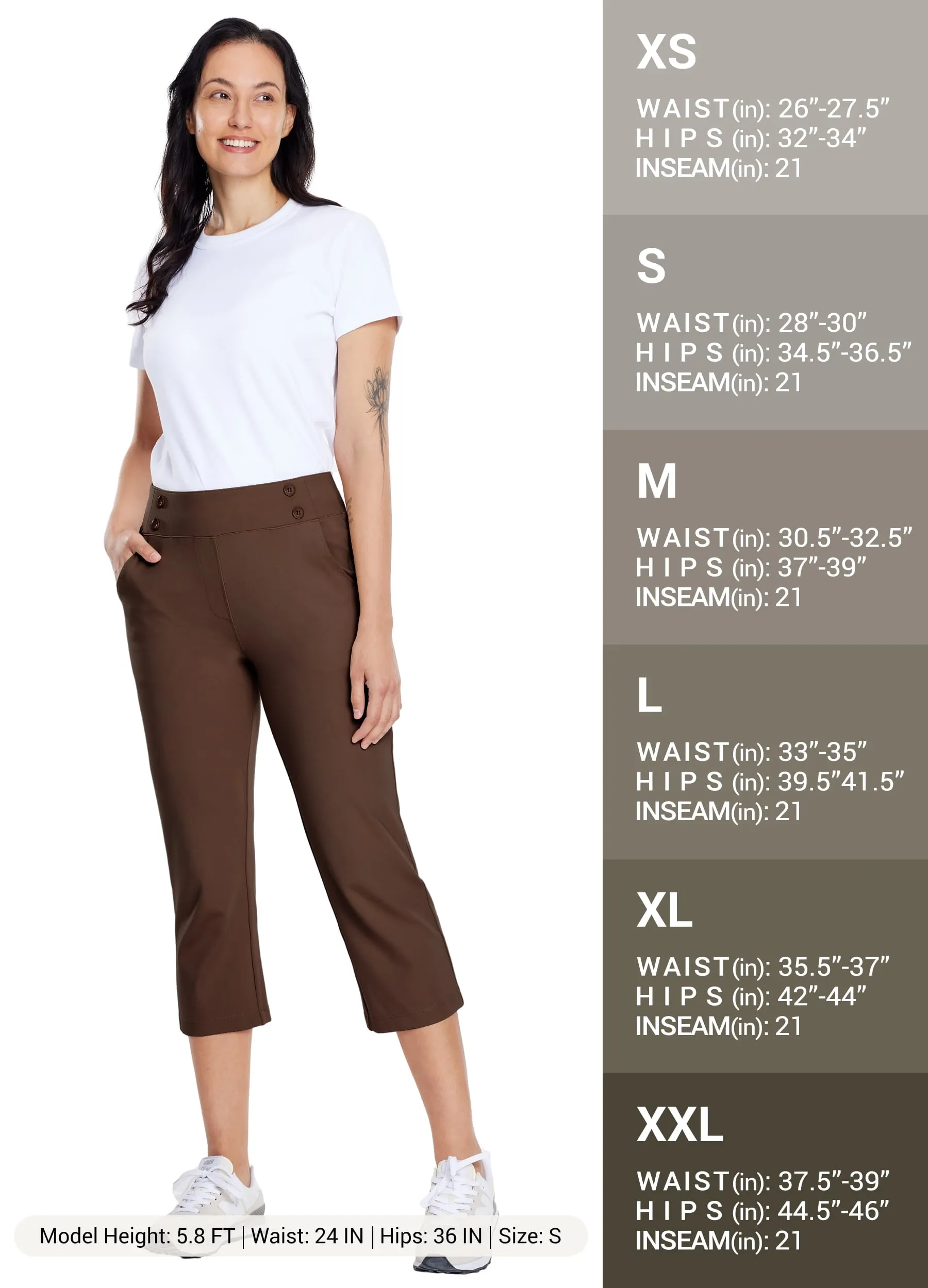 Women's Button Pull On Capris