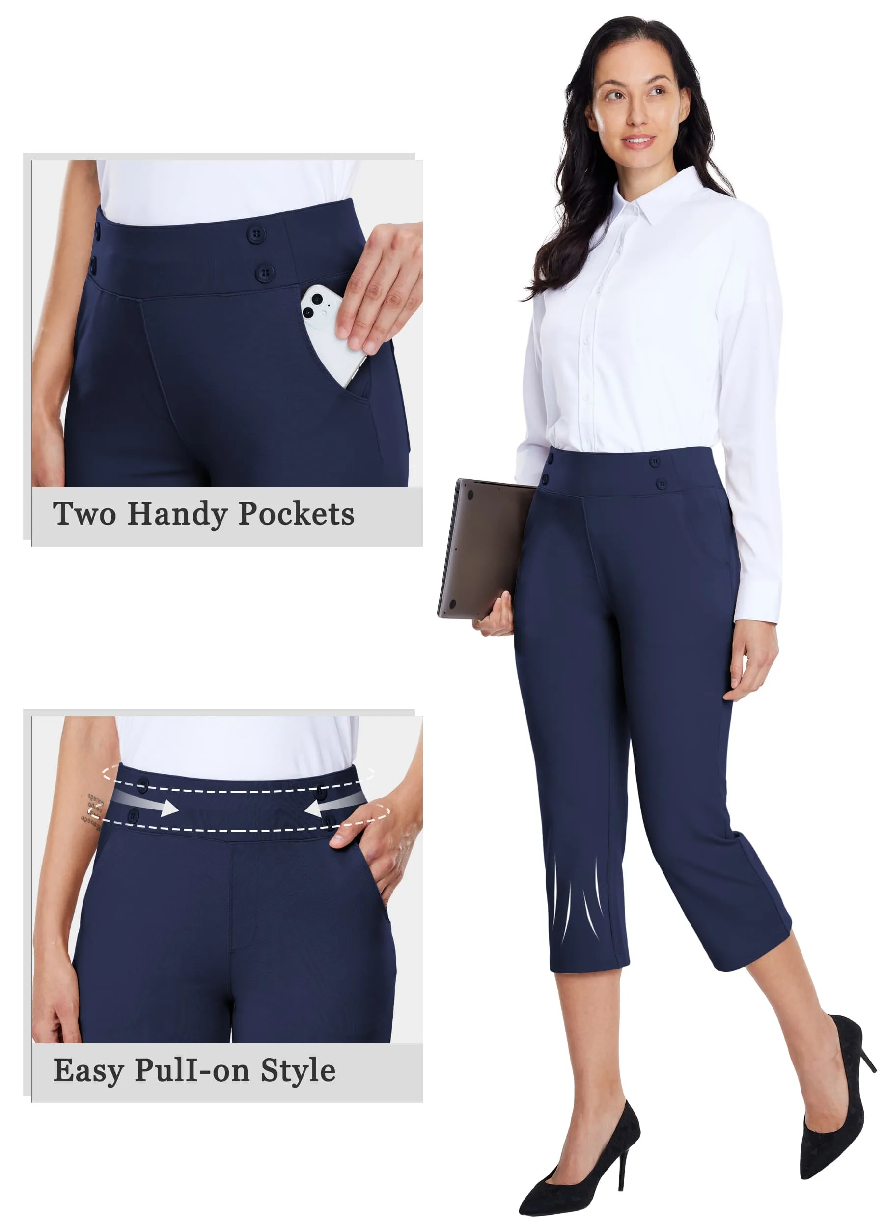 Women's Button Pull On Capris