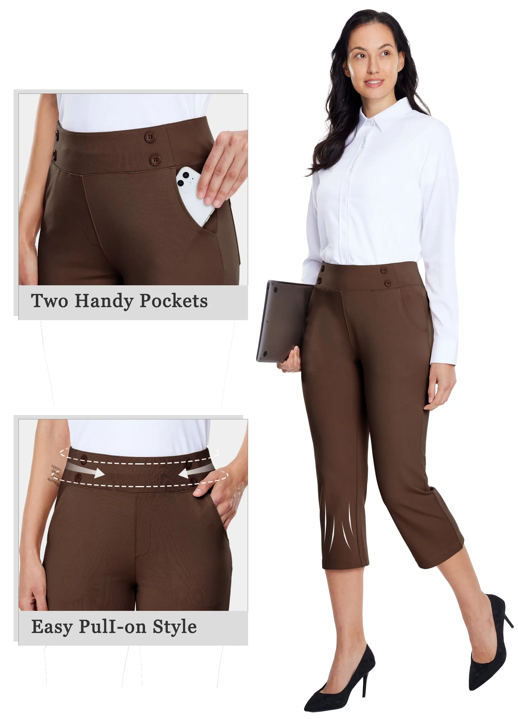 Women's Button Pull On Capris