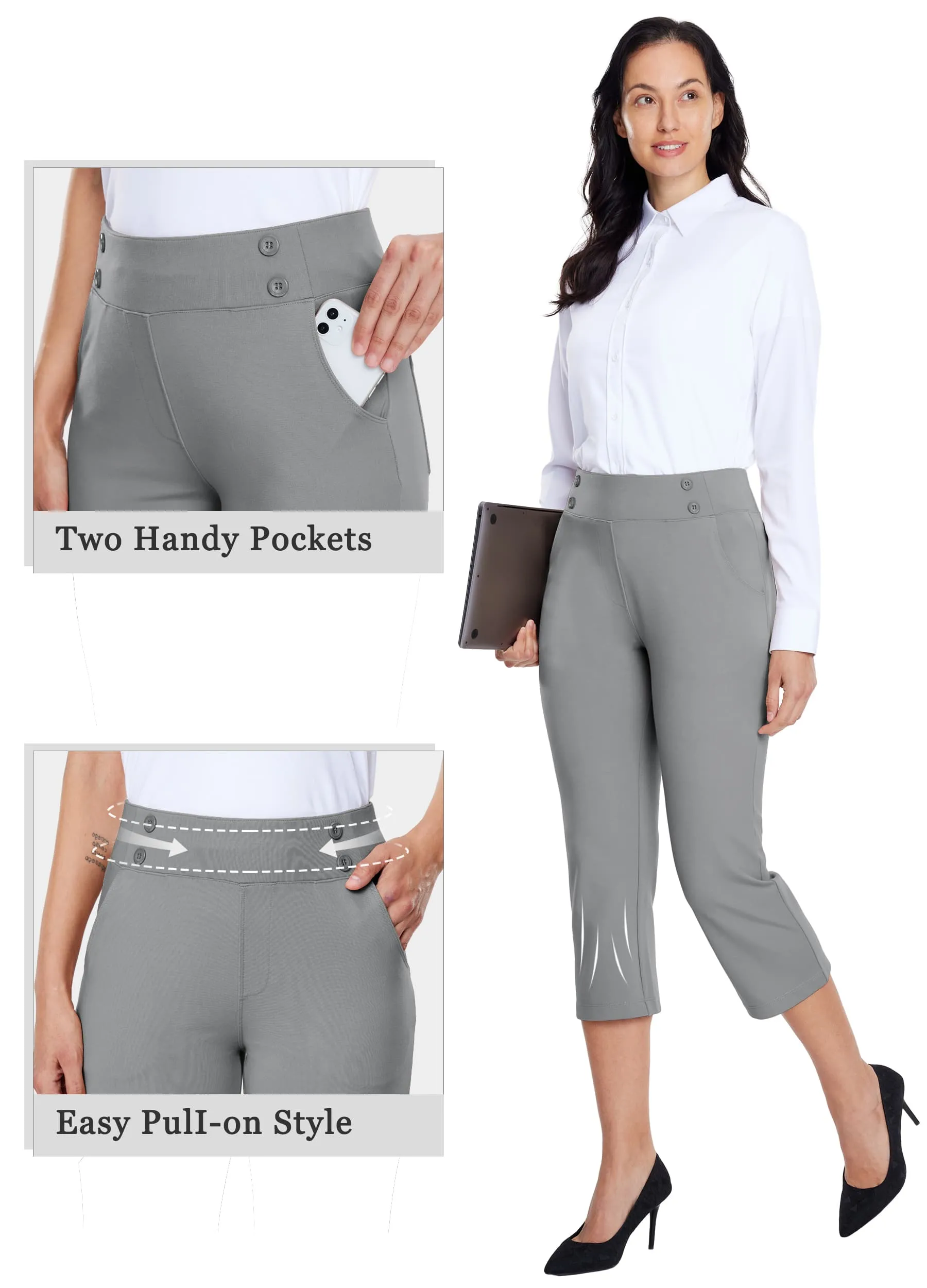 Women's Button Pull On Capris