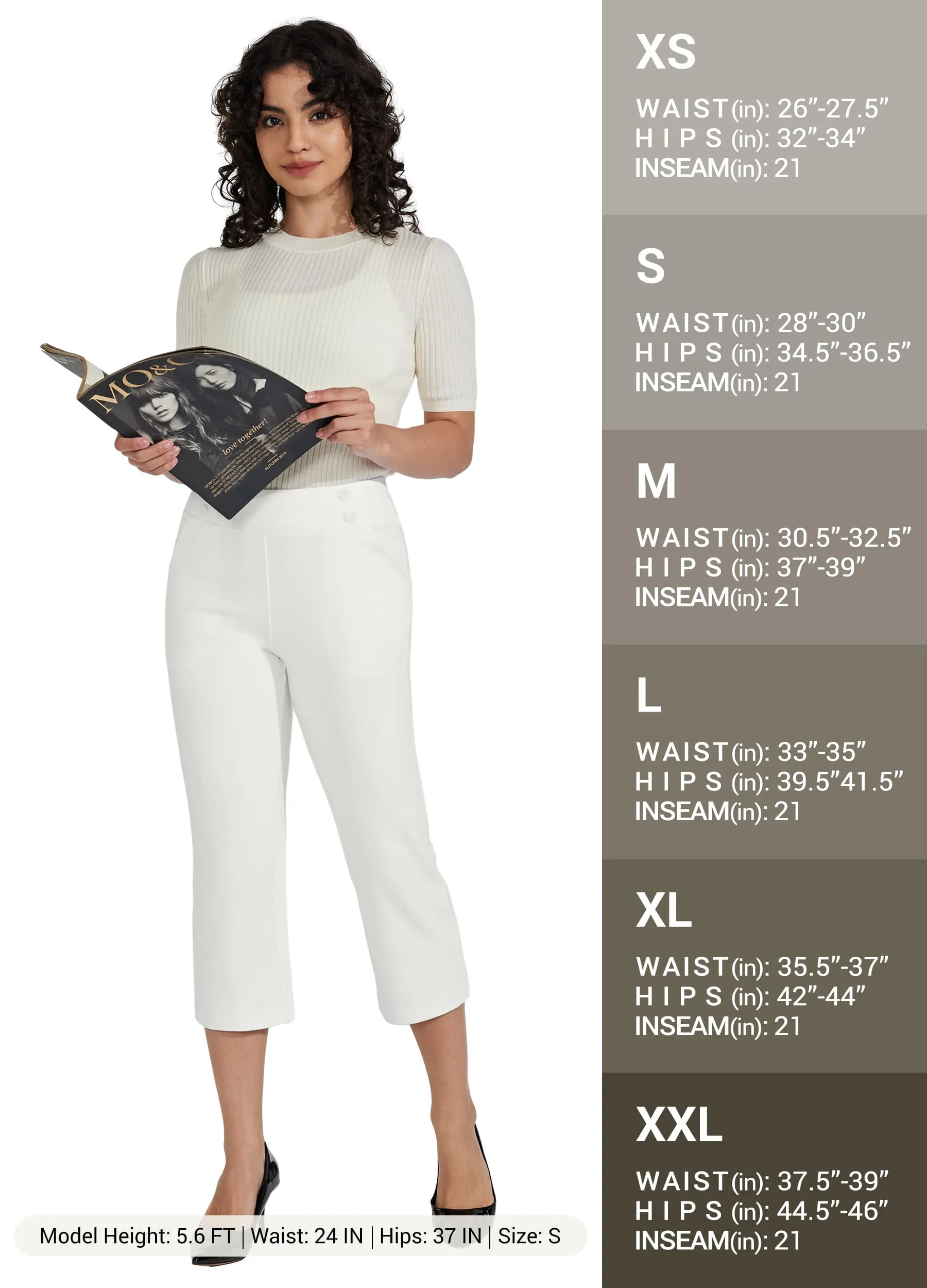 Women's Button Pull On Capris