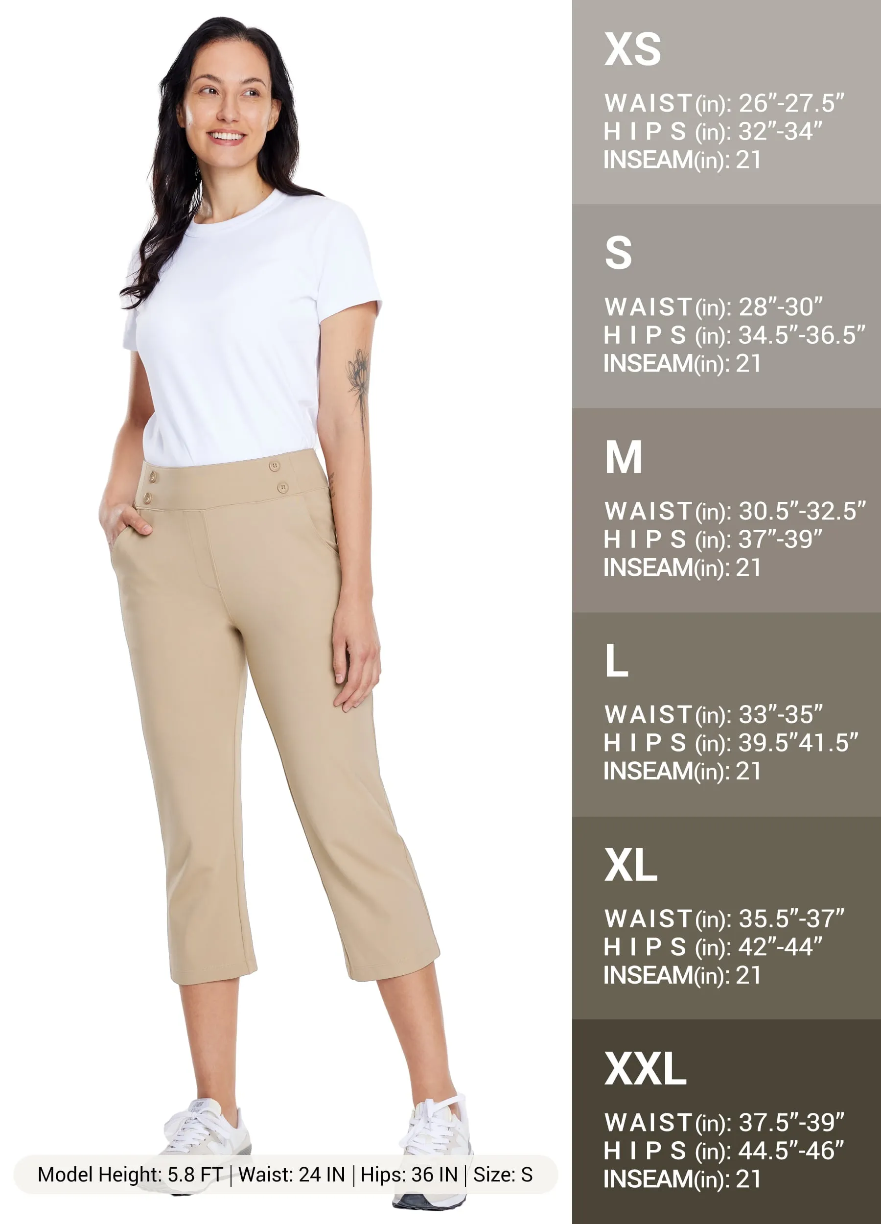 Women's Button Pull On Capris