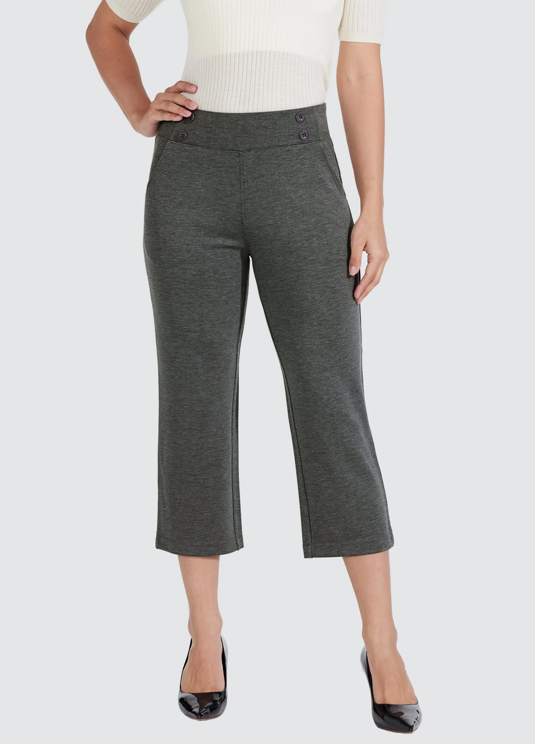 Women's Button Pull On Capris