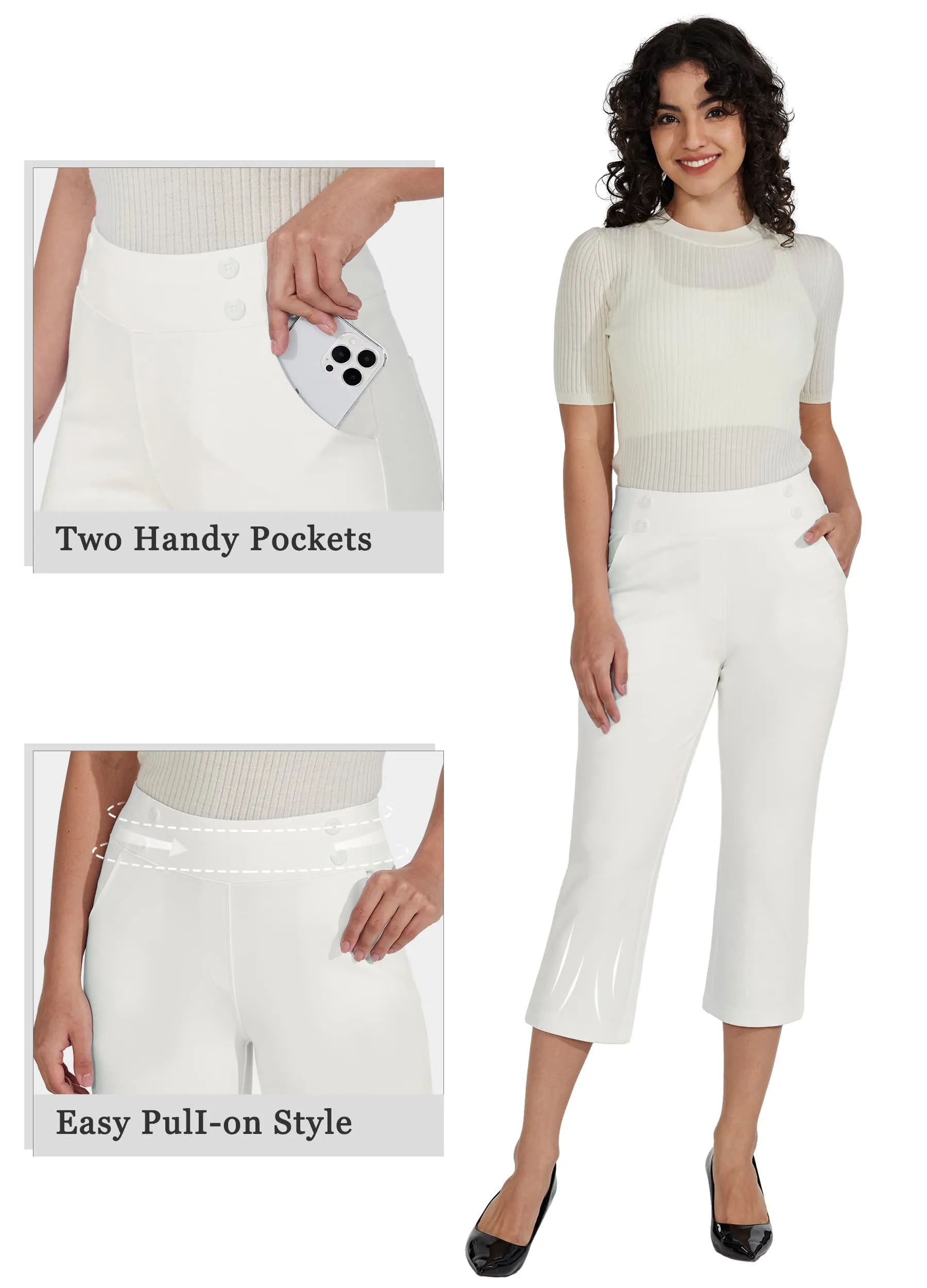 Women's Button Pull On Capris