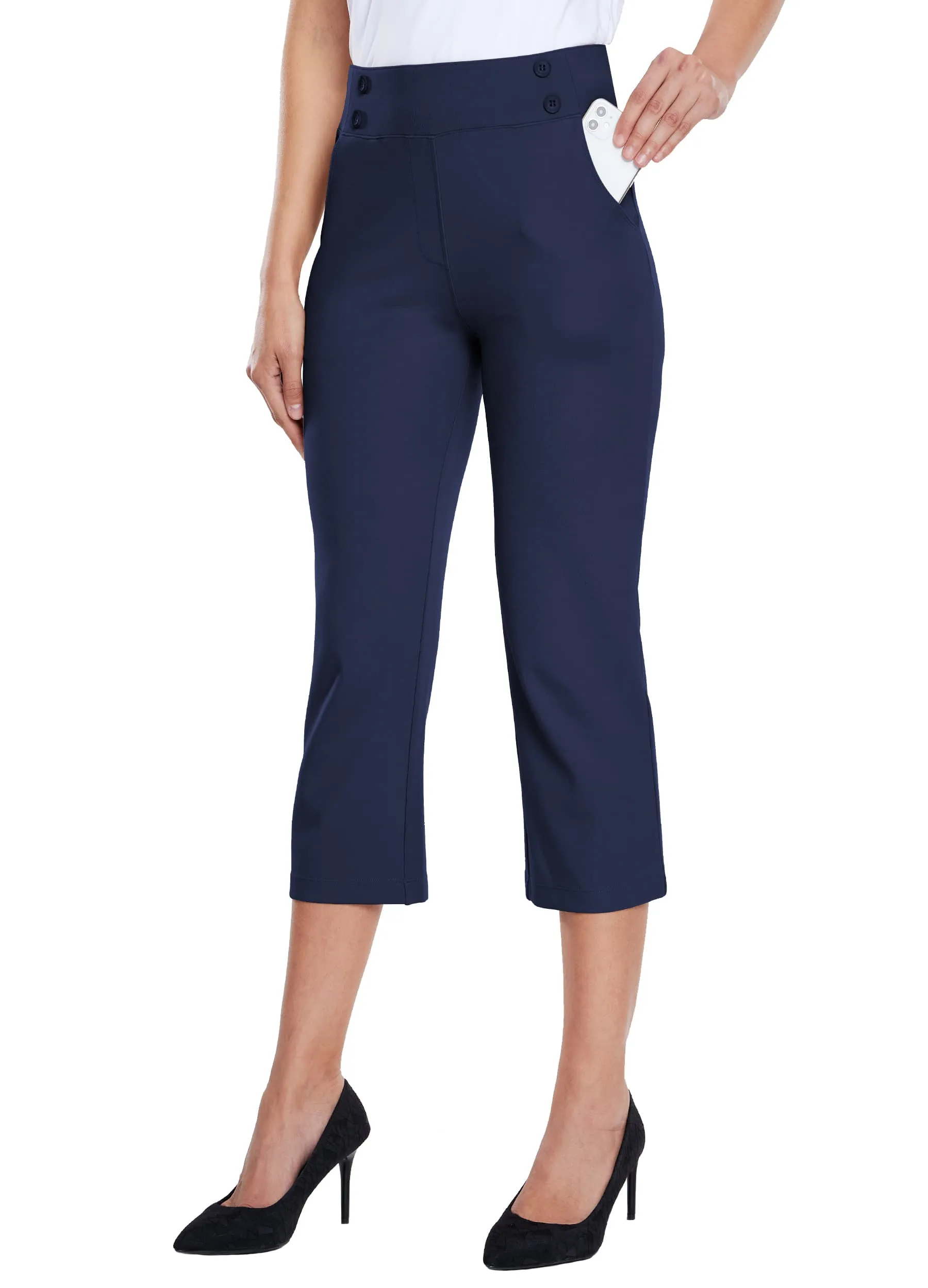 Women's Button Pull On Capris