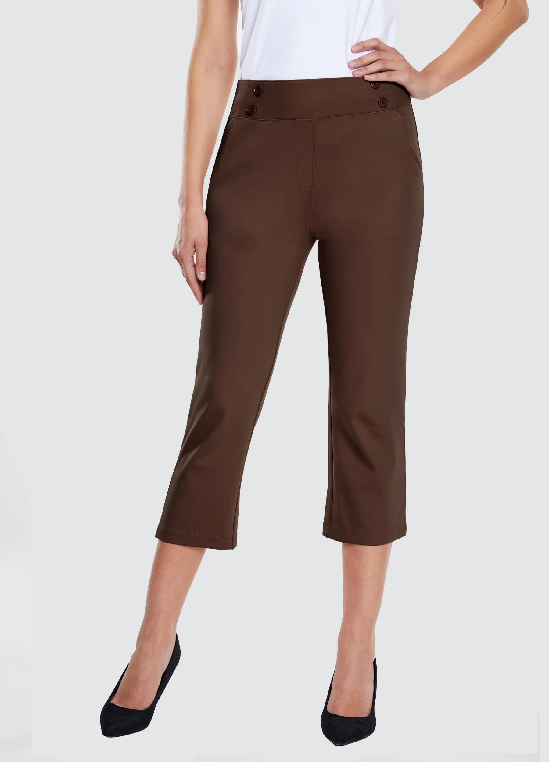 Women's Button Pull On Capris
