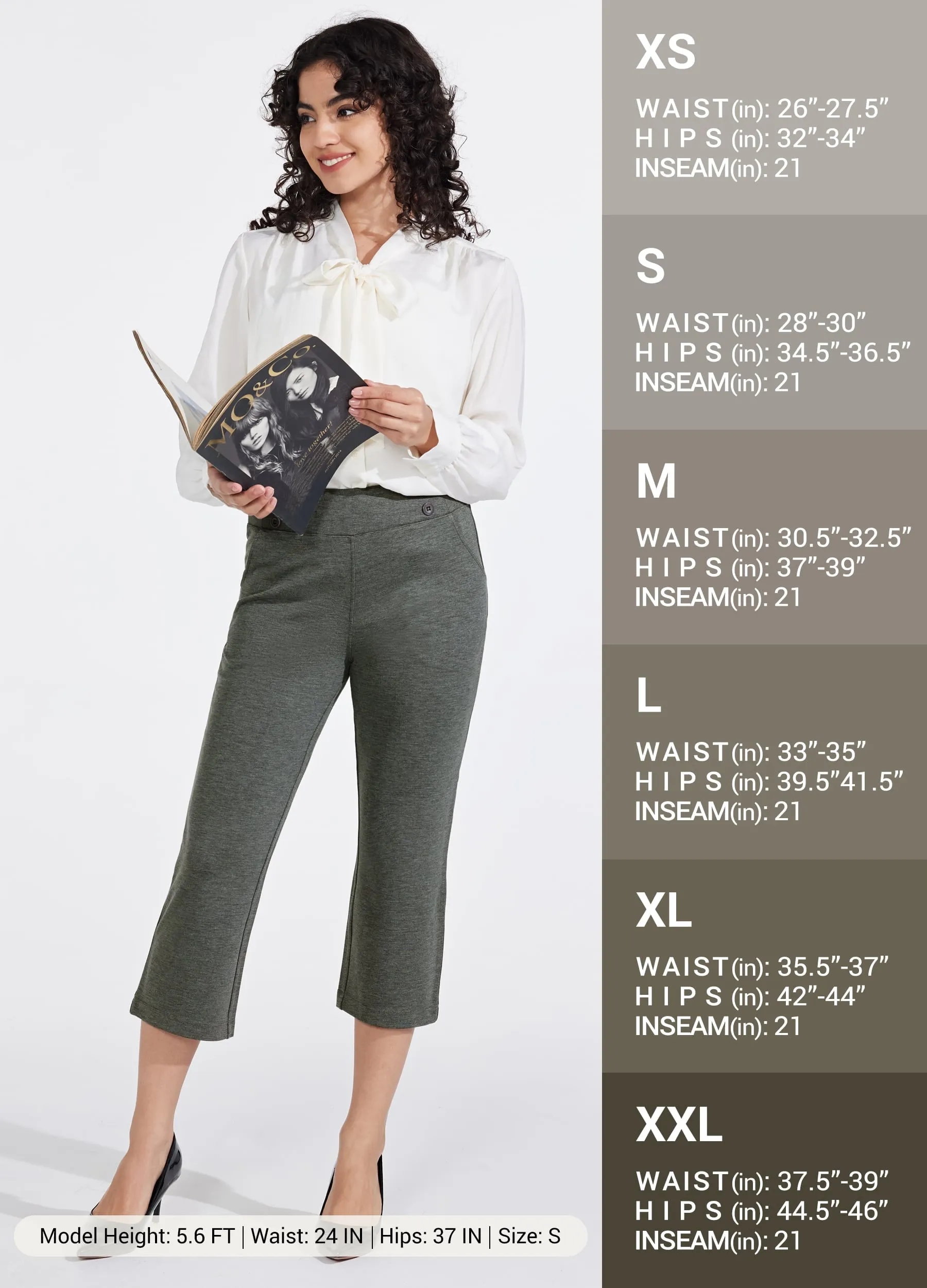 Women's Button Pull On Capris