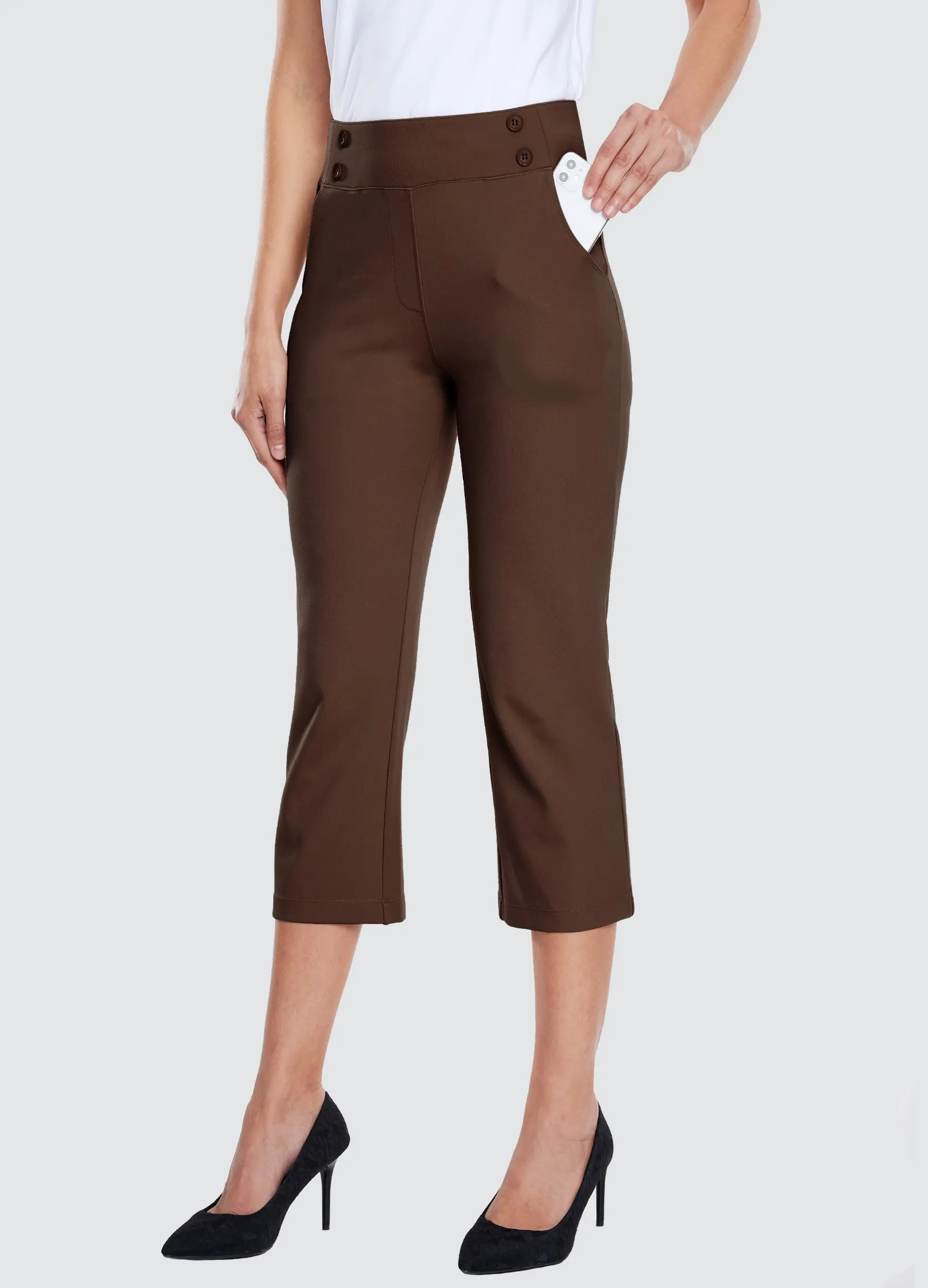 Women's Button Pull On Capris