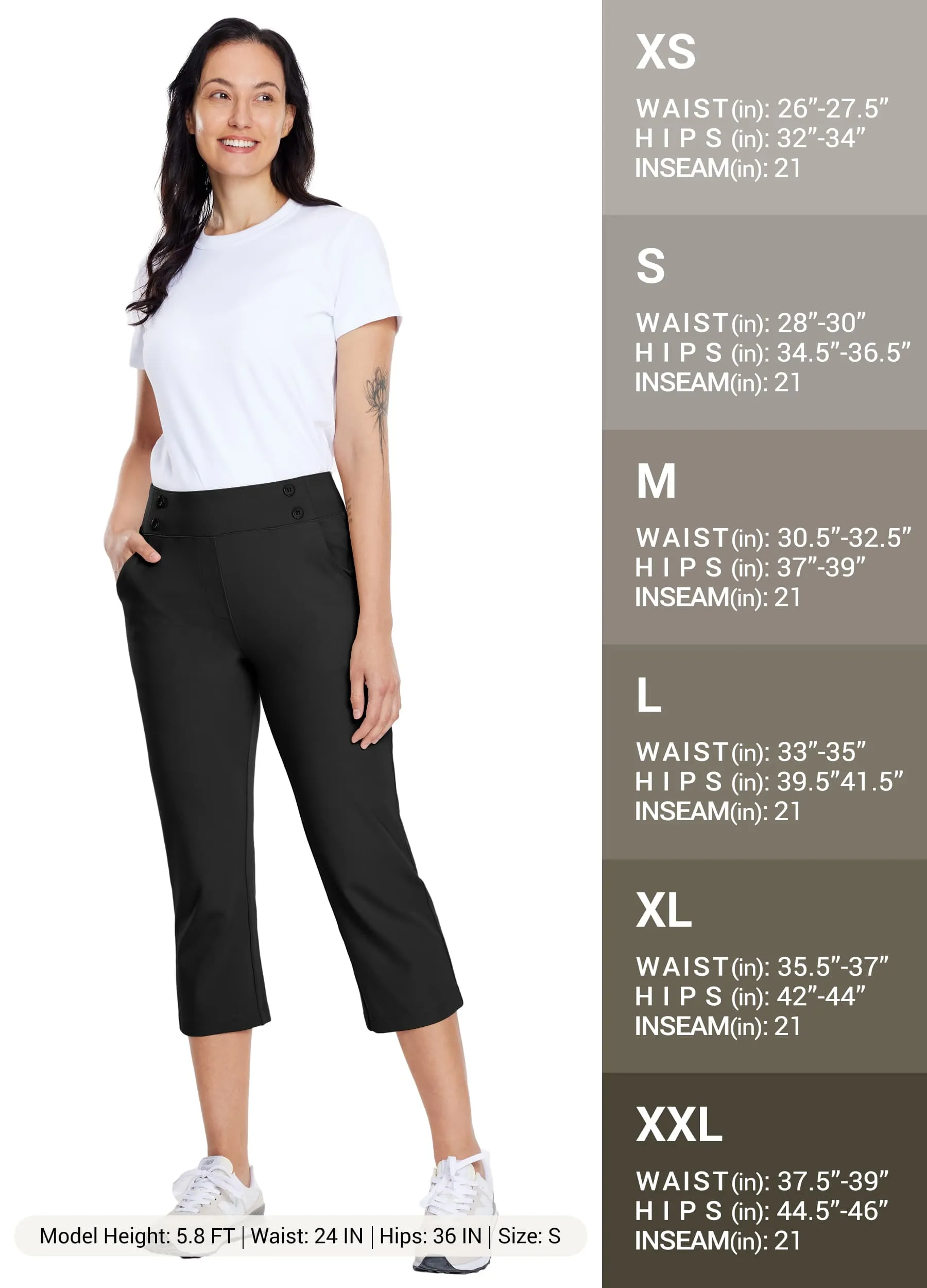 Women's Button Pull On Capris