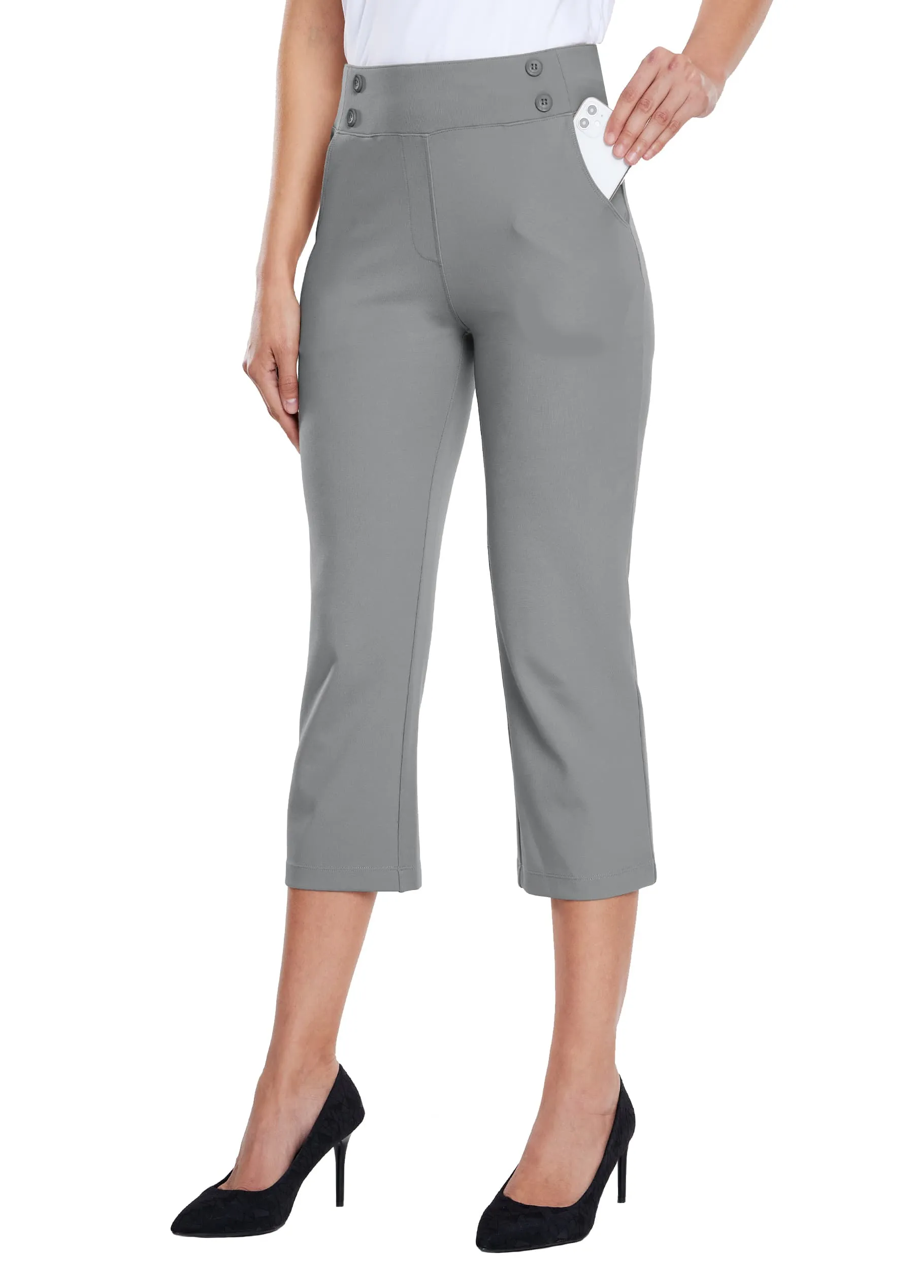 Women's Button Pull On Capris