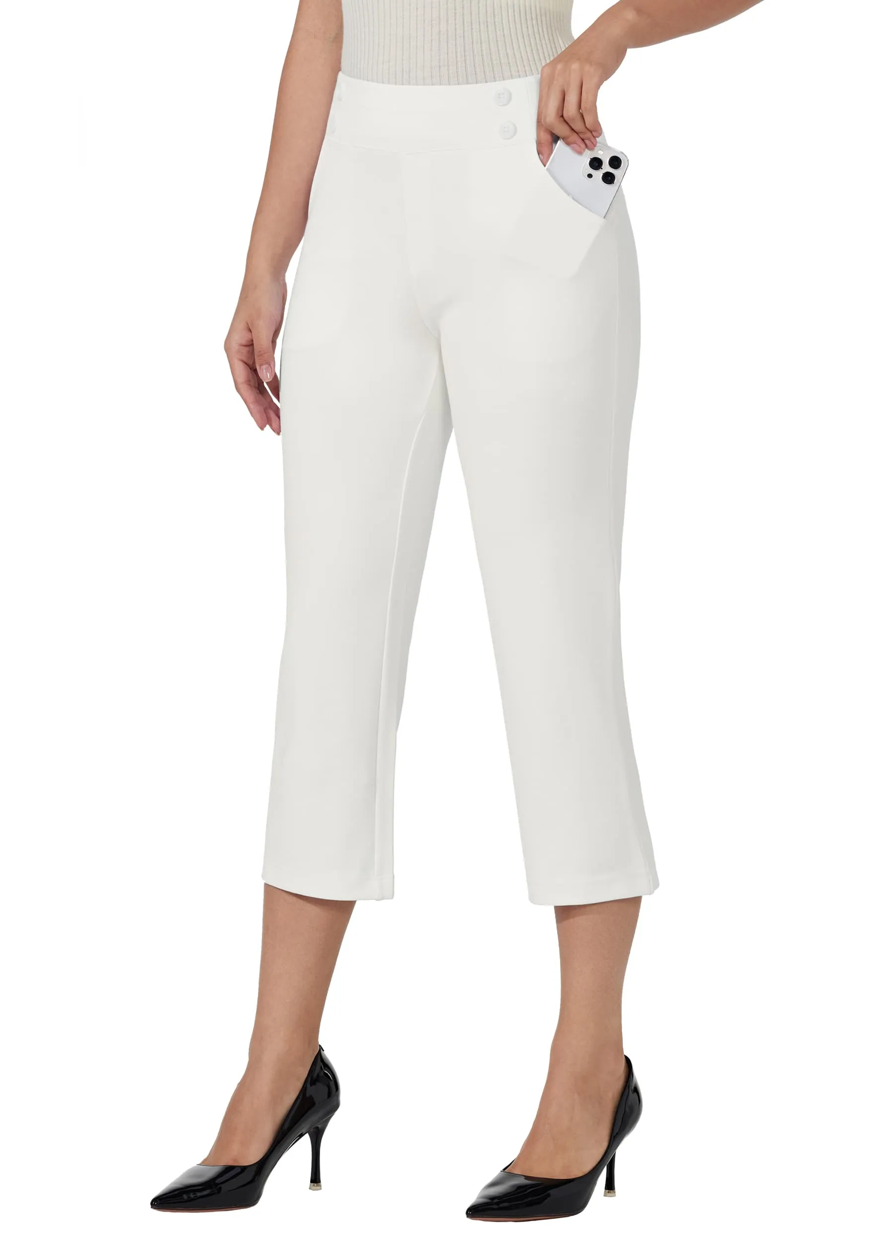 Women's Button Pull On Capris