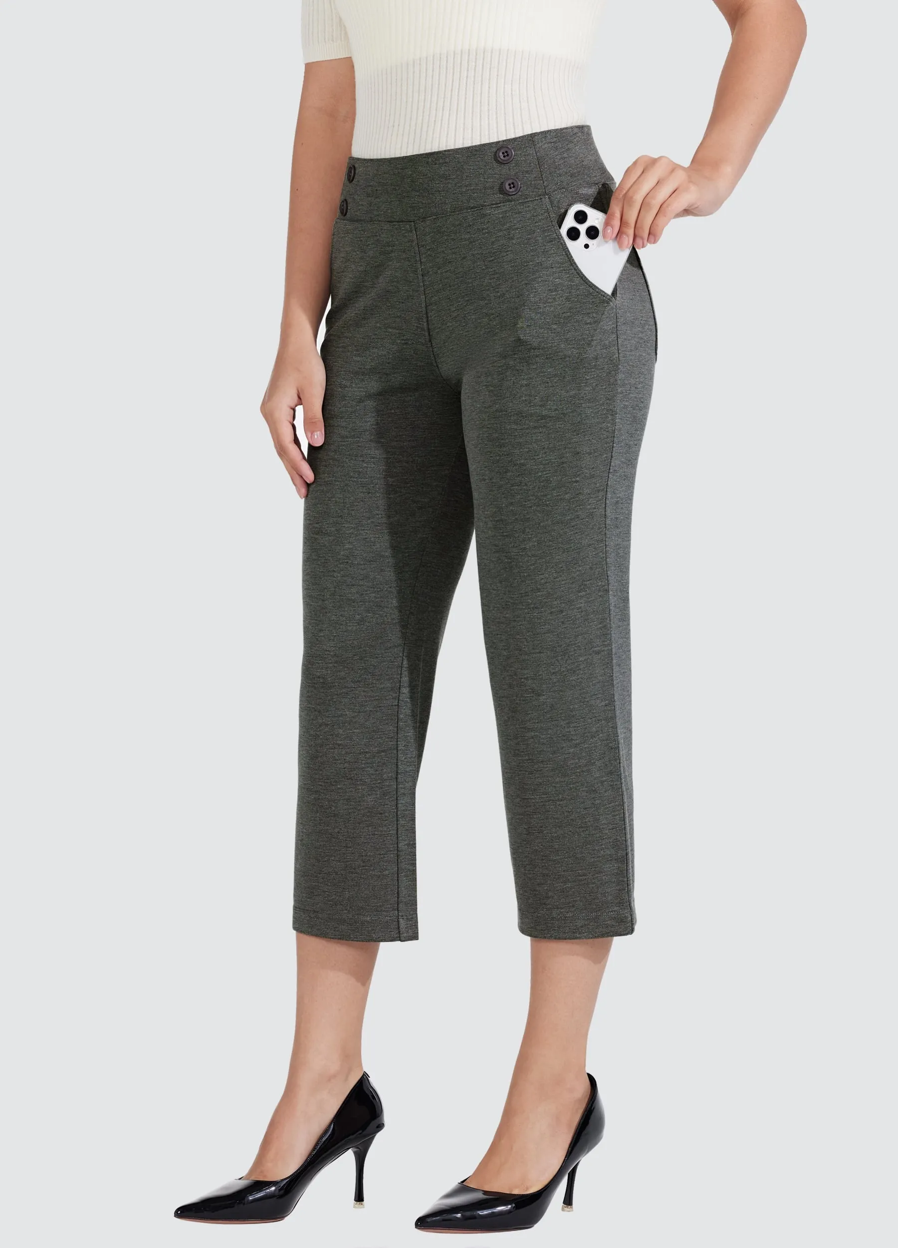 Women's Button Pull On Capris