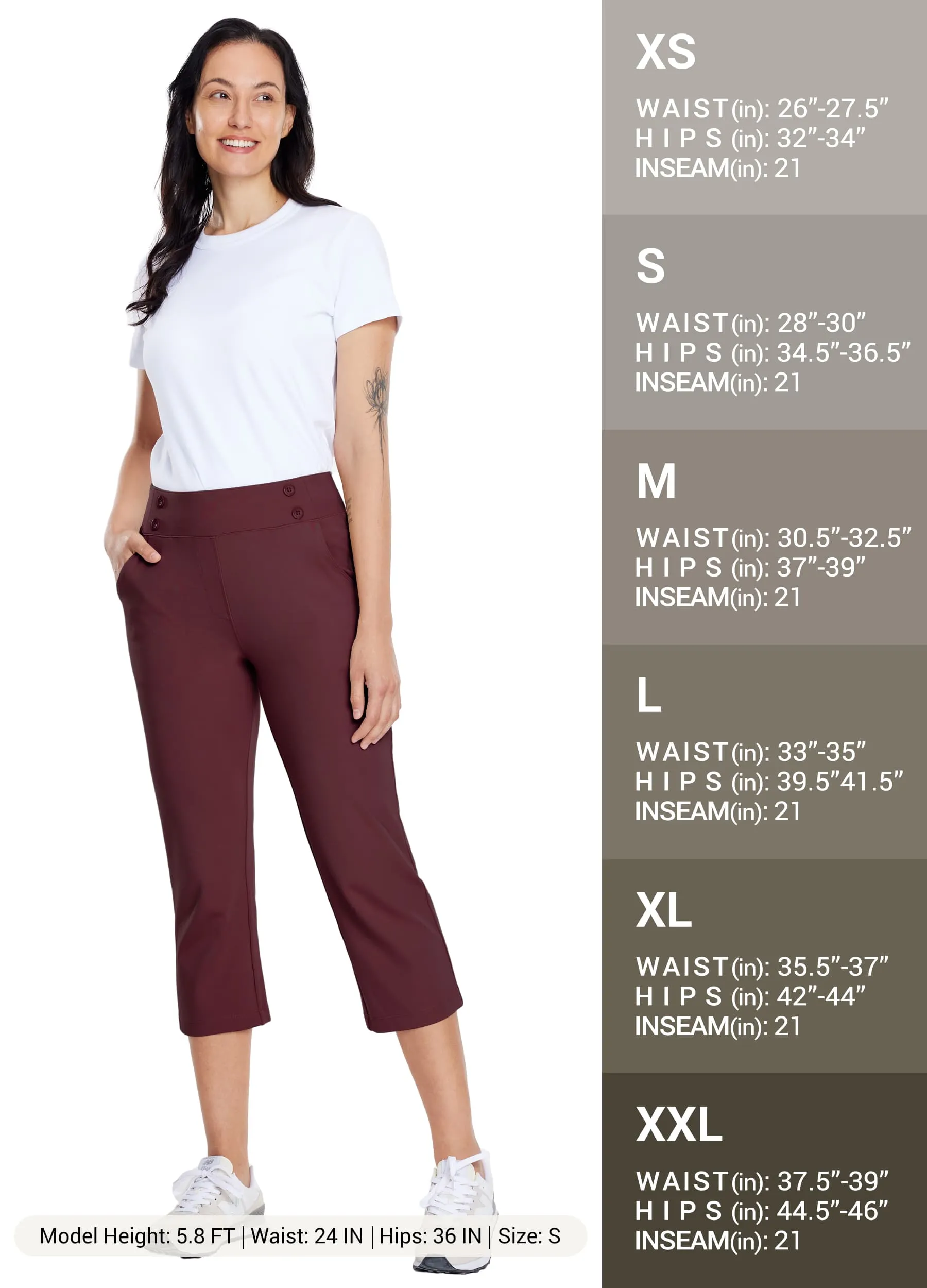 Women's Button Pull On Capris